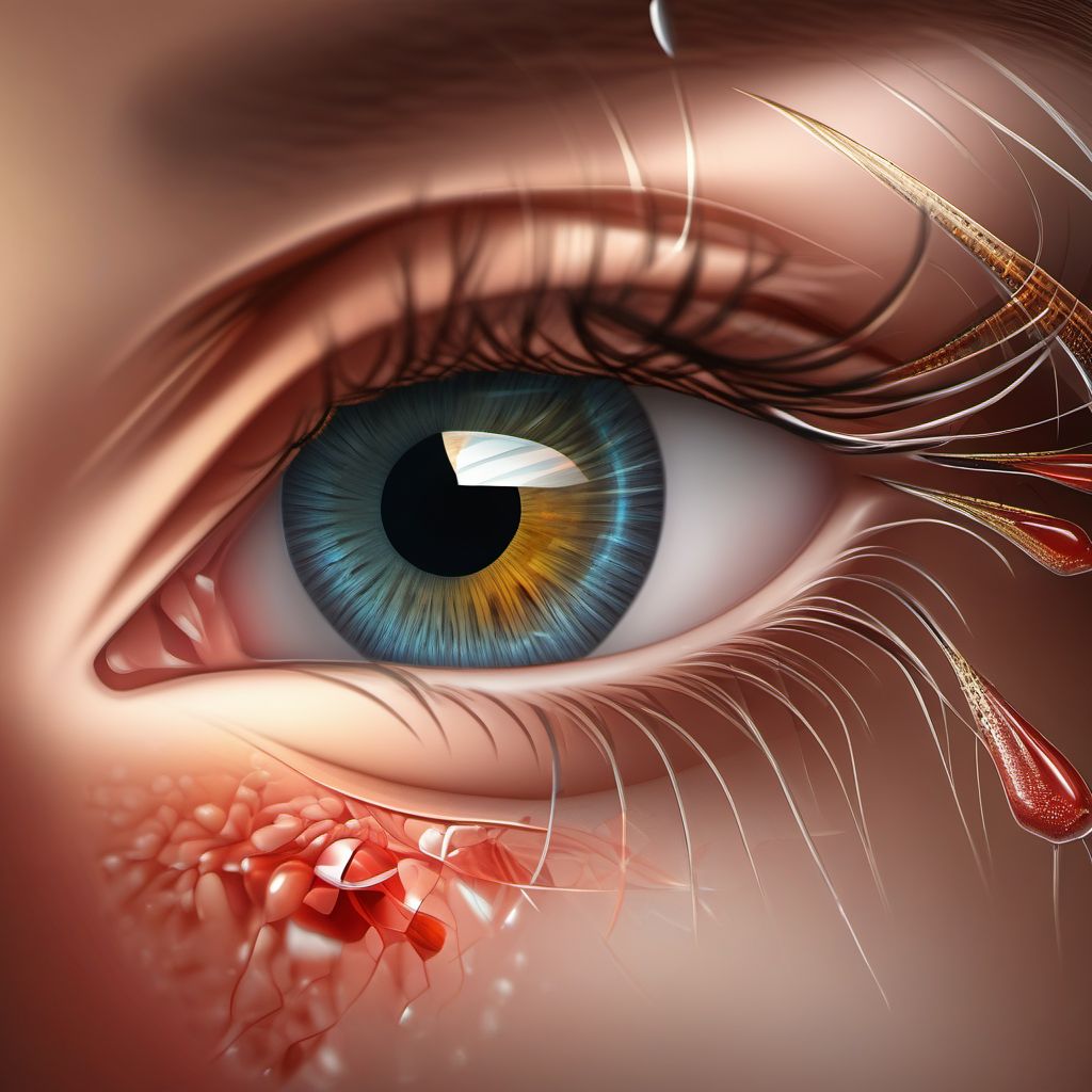 Accidental puncture and laceration of eye and adnexa during other procedure digital illustration