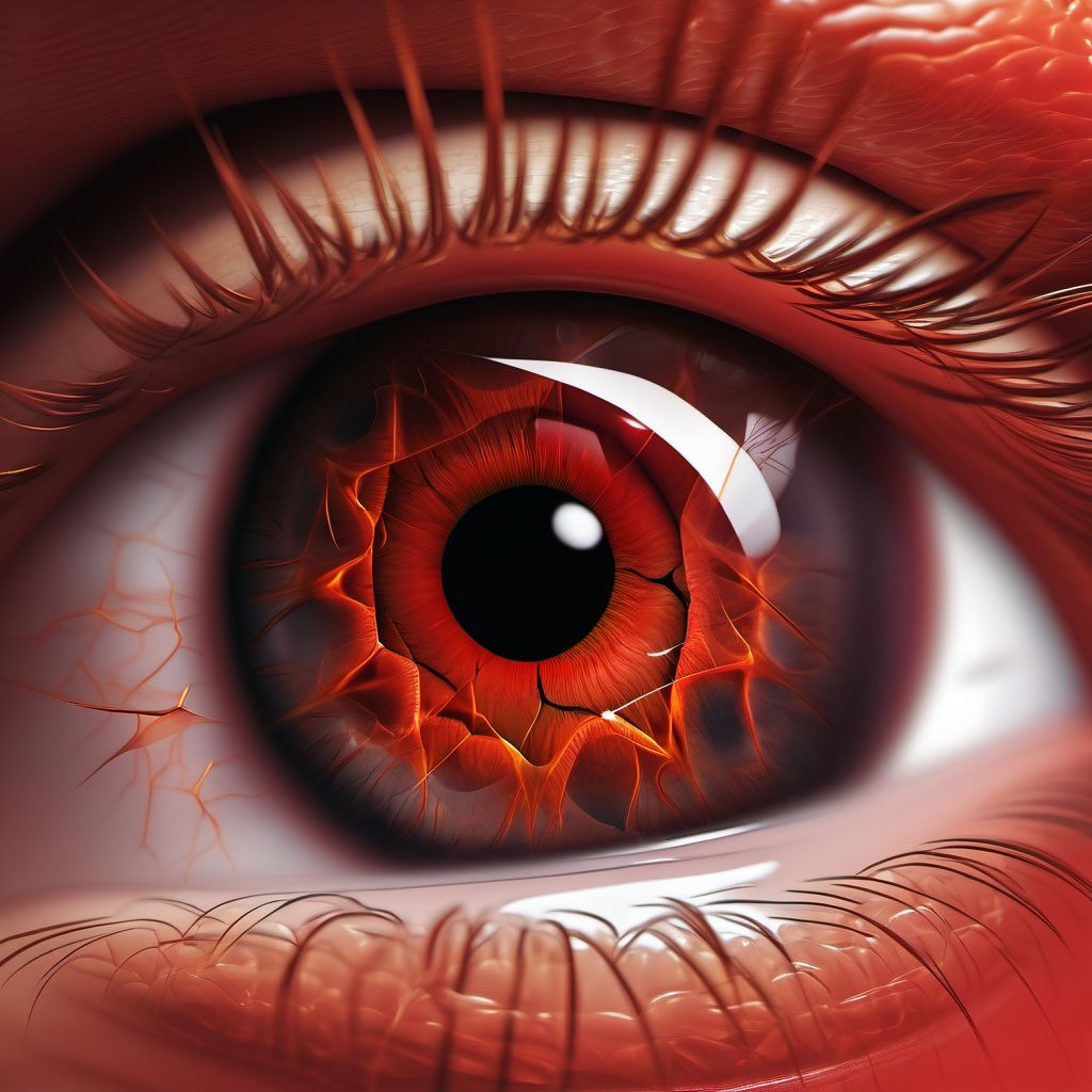 Postprocedural hemorrhage of eye and adnexa following an ophthalmic procedure digital illustration