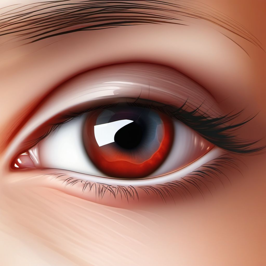 Postprocedural hematoma of eye and adnexa following other procedure digital illustration