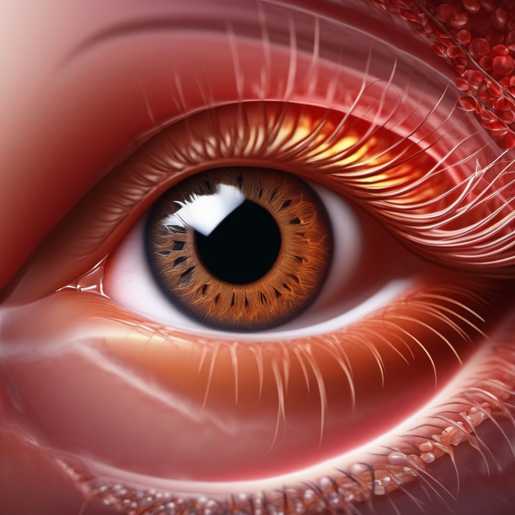 Postprocedural seroma of eye and adnexa following an ophthalmic procedure digital illustration