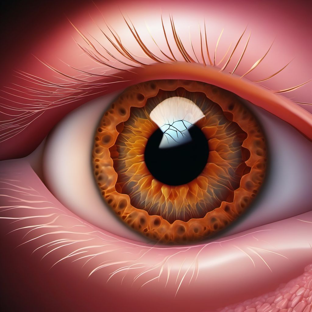 Postprocedural seroma of eye and adnexa following other procedure digital illustration