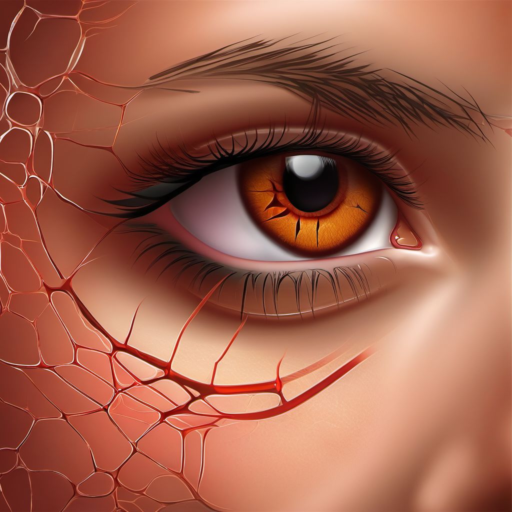 Chorioretinal scars after surgery for detachment digital illustration