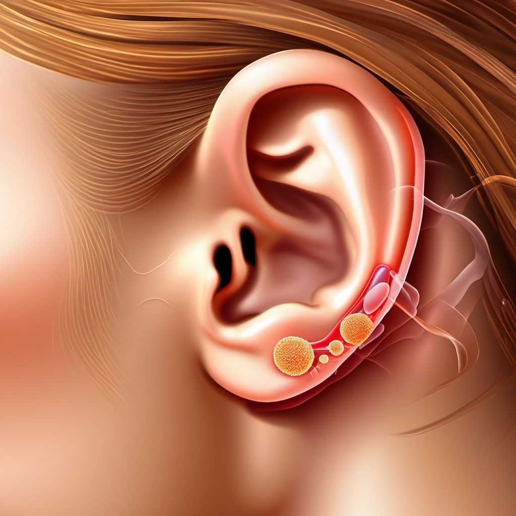 Acute noninfective otitis externa digital illustration