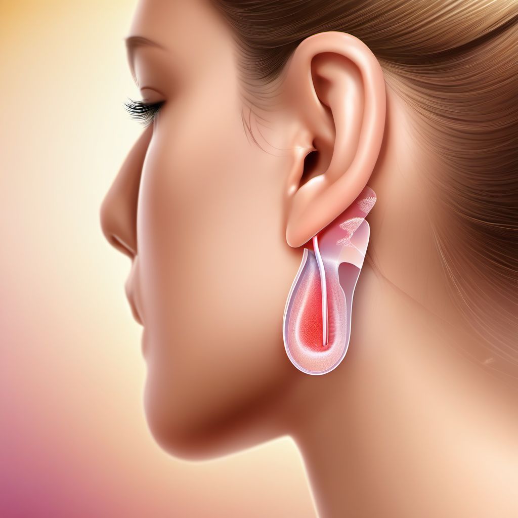 Acute chemical otitis externa digital illustration