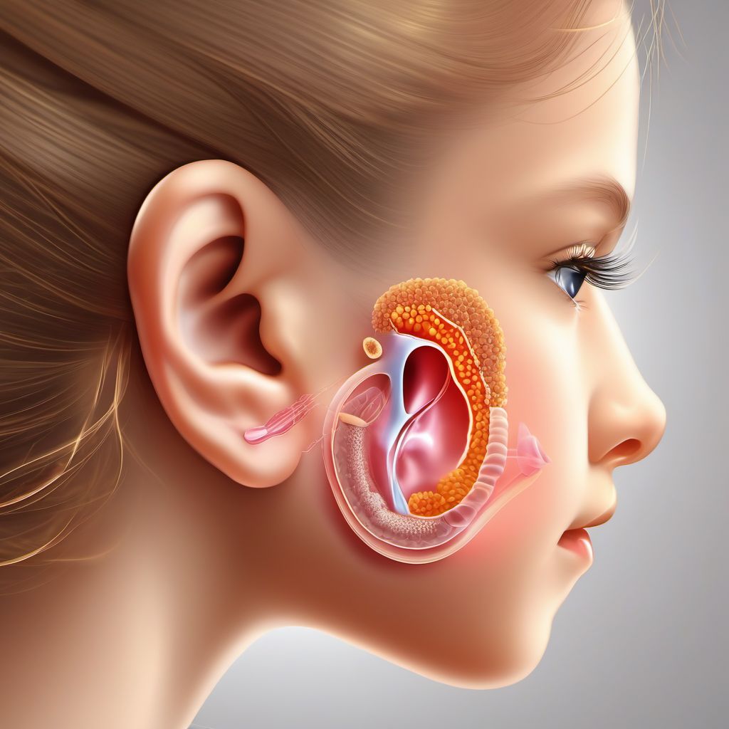 Chronic mucoid otitis media digital illustration