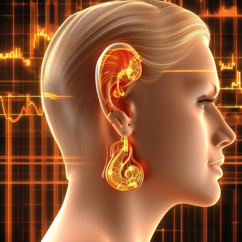 Conductive hearing loss, unspecified digital illustration