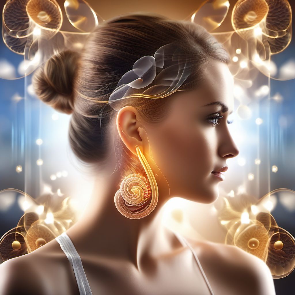 Unspecified sensorineural hearing loss digital illustration