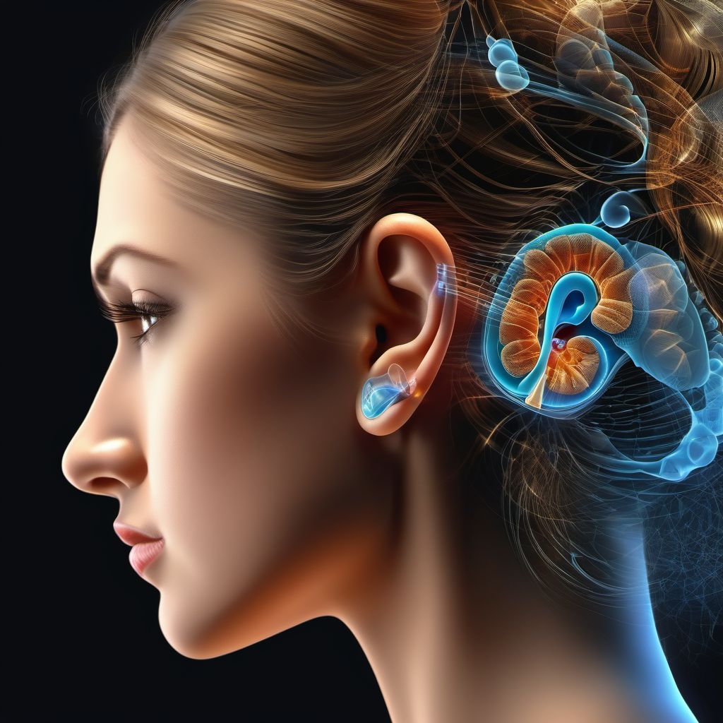 Ototoxic hearing loss digital illustration