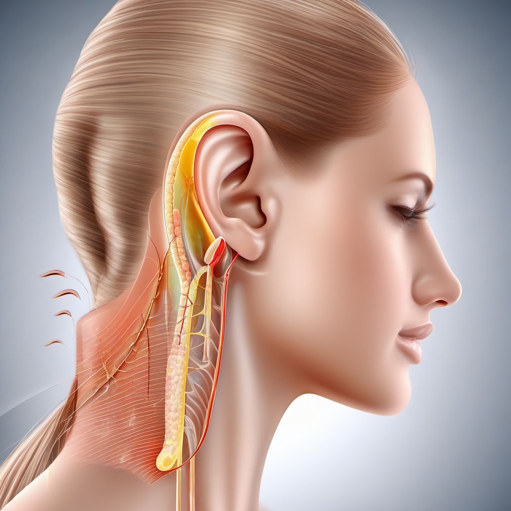 Degenerative and vascular disorders of ear digital illustration