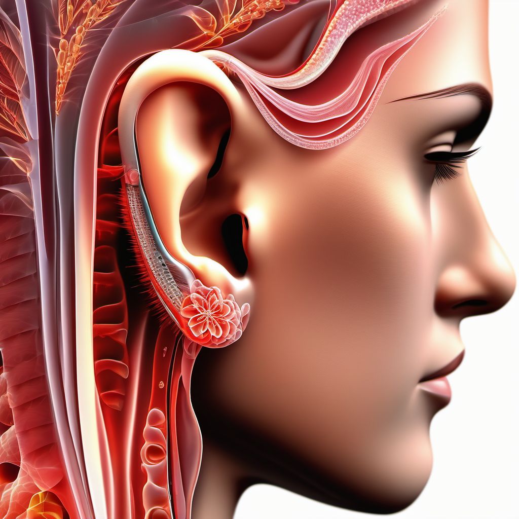 Unspecified degenerative and vascular disorders of ear digital illustration