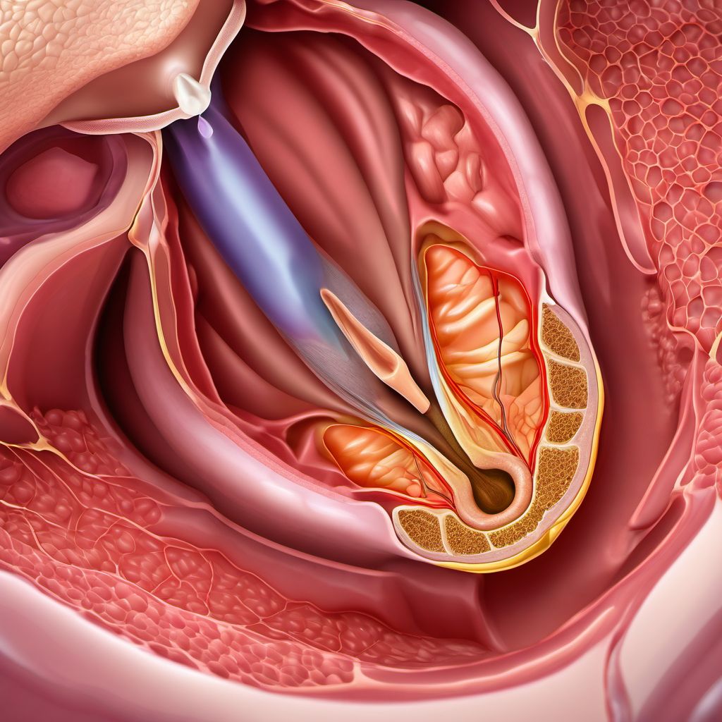 Mucosal cyst of postmastoidectomy cavity digital illustration