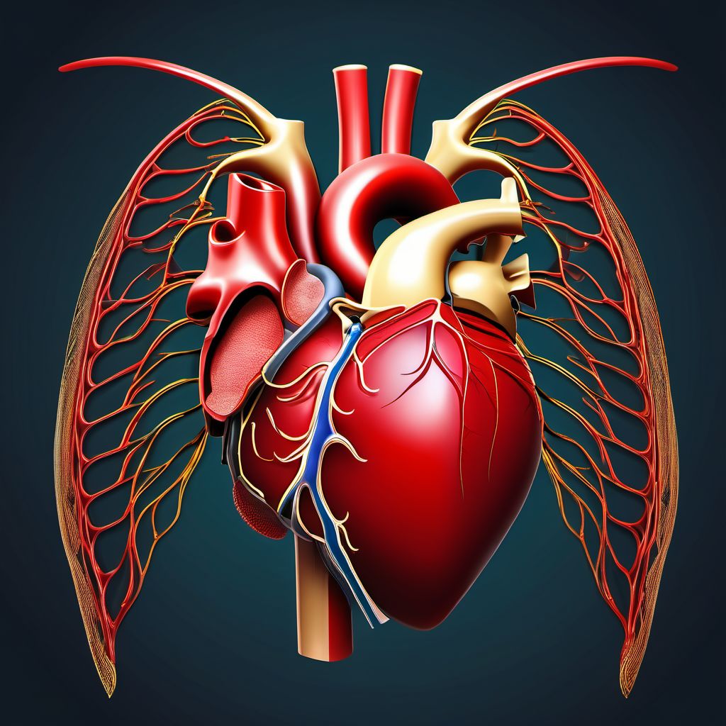 Rheumatic aortic valve diseases digital illustration