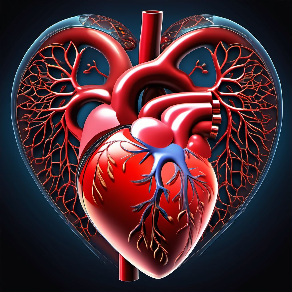 Hypertensive heart and chronic kidney disease with heart failure and with stage 5 chronic kidney disease, or end stage renal disease digital illustration