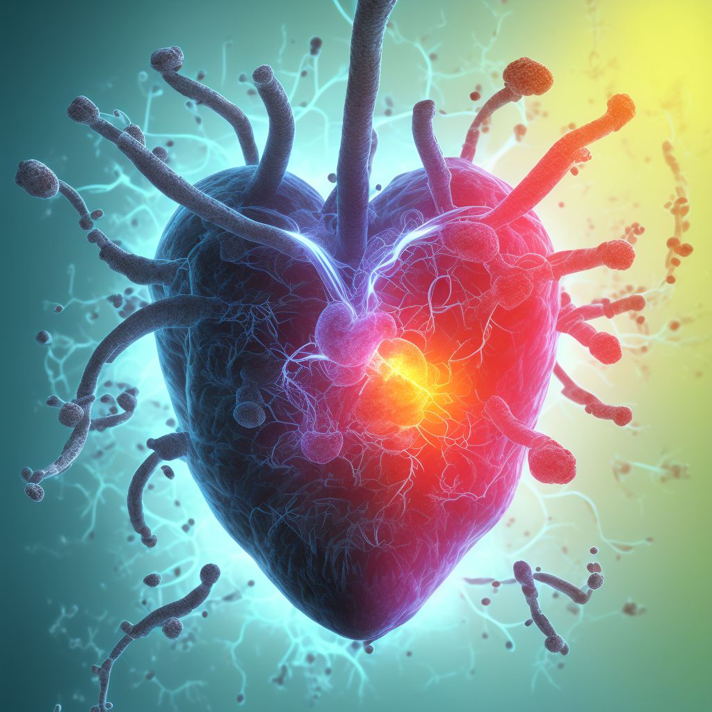 ST elevation (STEMI) myocardial infarction of inferior wall digital illustration