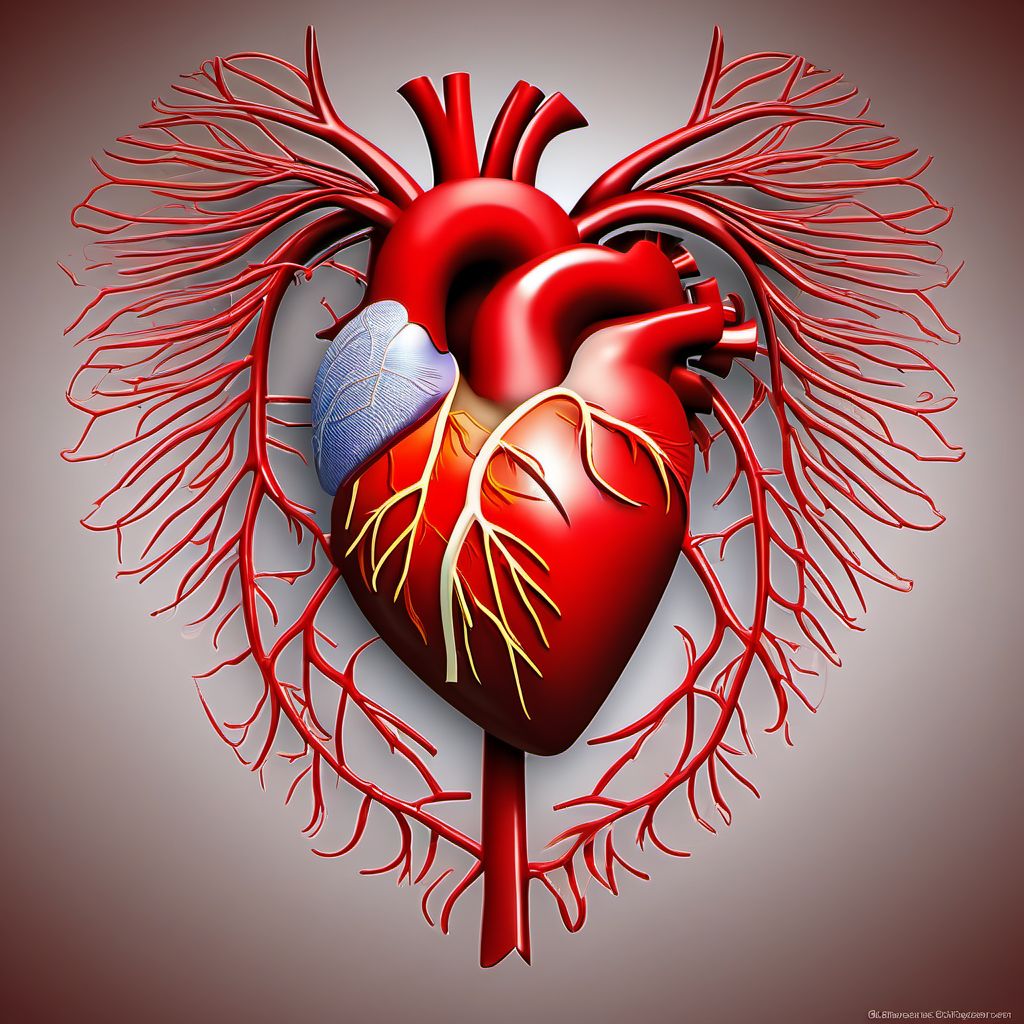 Subsequent ST elevation (STEMI) and non-ST elevation (NSTEMI) myocardial infarction digital illustration