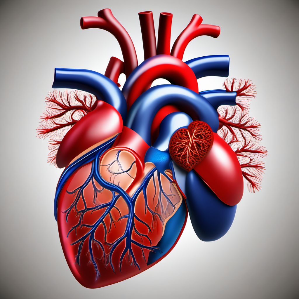 Atherosclerotic heart disease of native coronary artery digital illustration