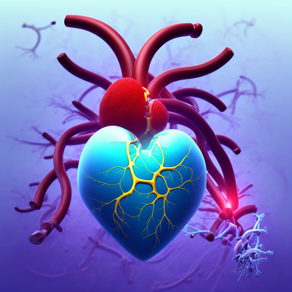 Atherosclerotic heart disease of native coronary artery with angina pectoris digital illustration