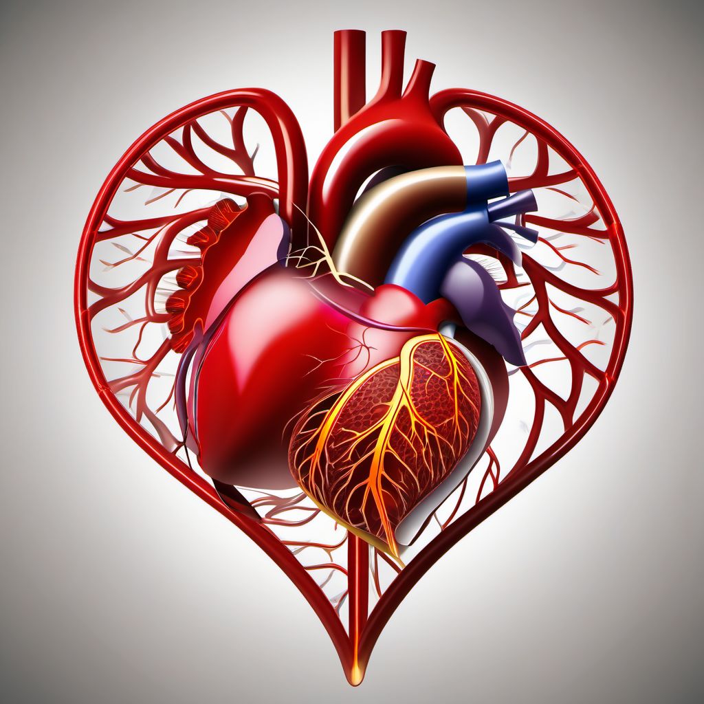 Ischemic cardiomyopathy digital illustration