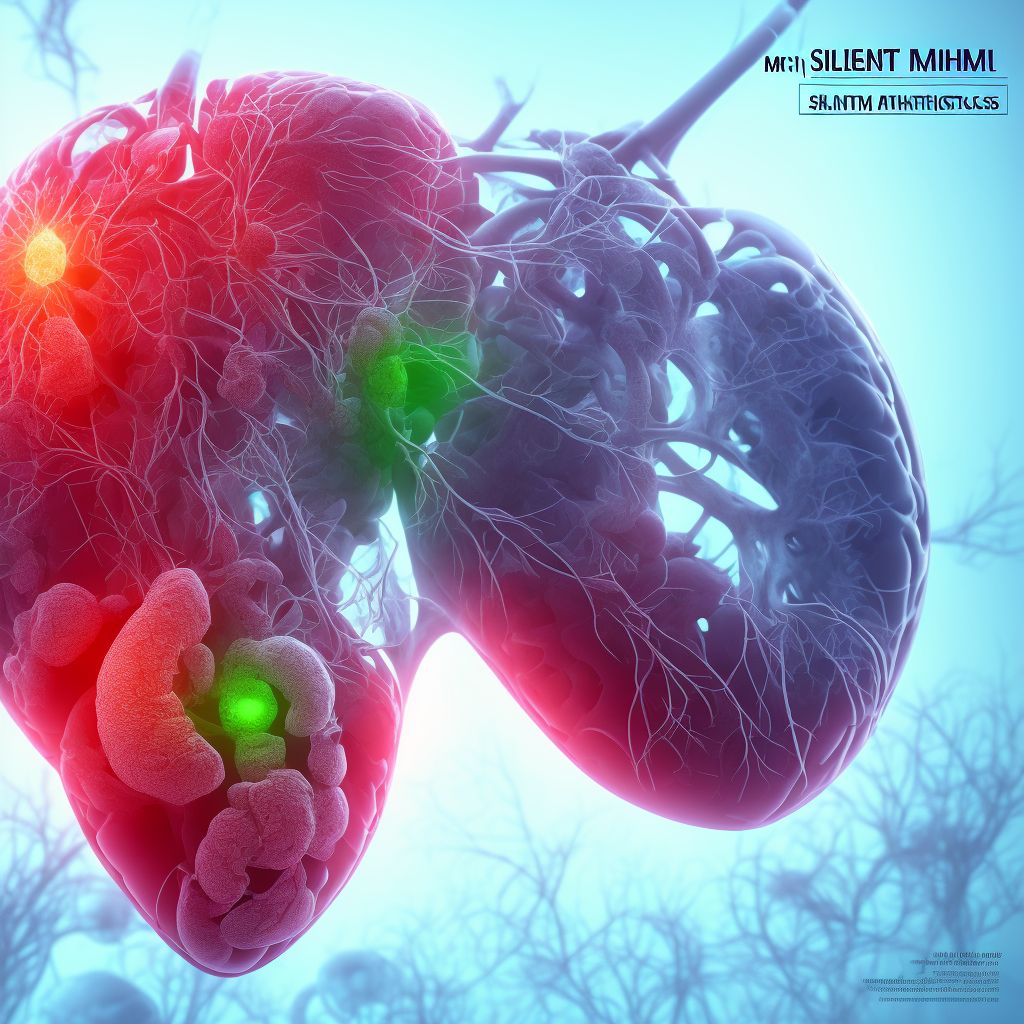 Silent myocardial ischemia digital illustration