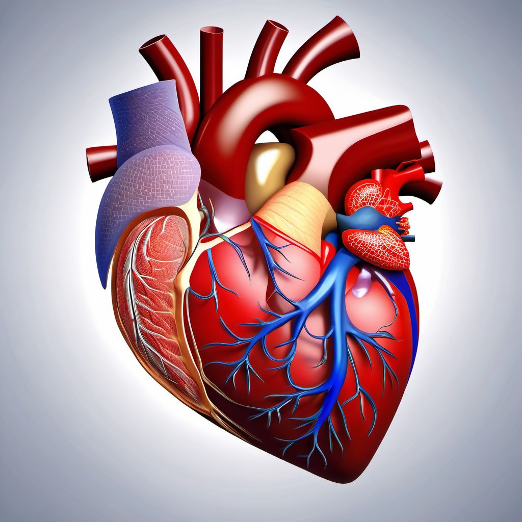 Atherosclerosis of coronary artery bypass graft(s) and coronary artery of transplanted heart with angina pectoris digital illustration