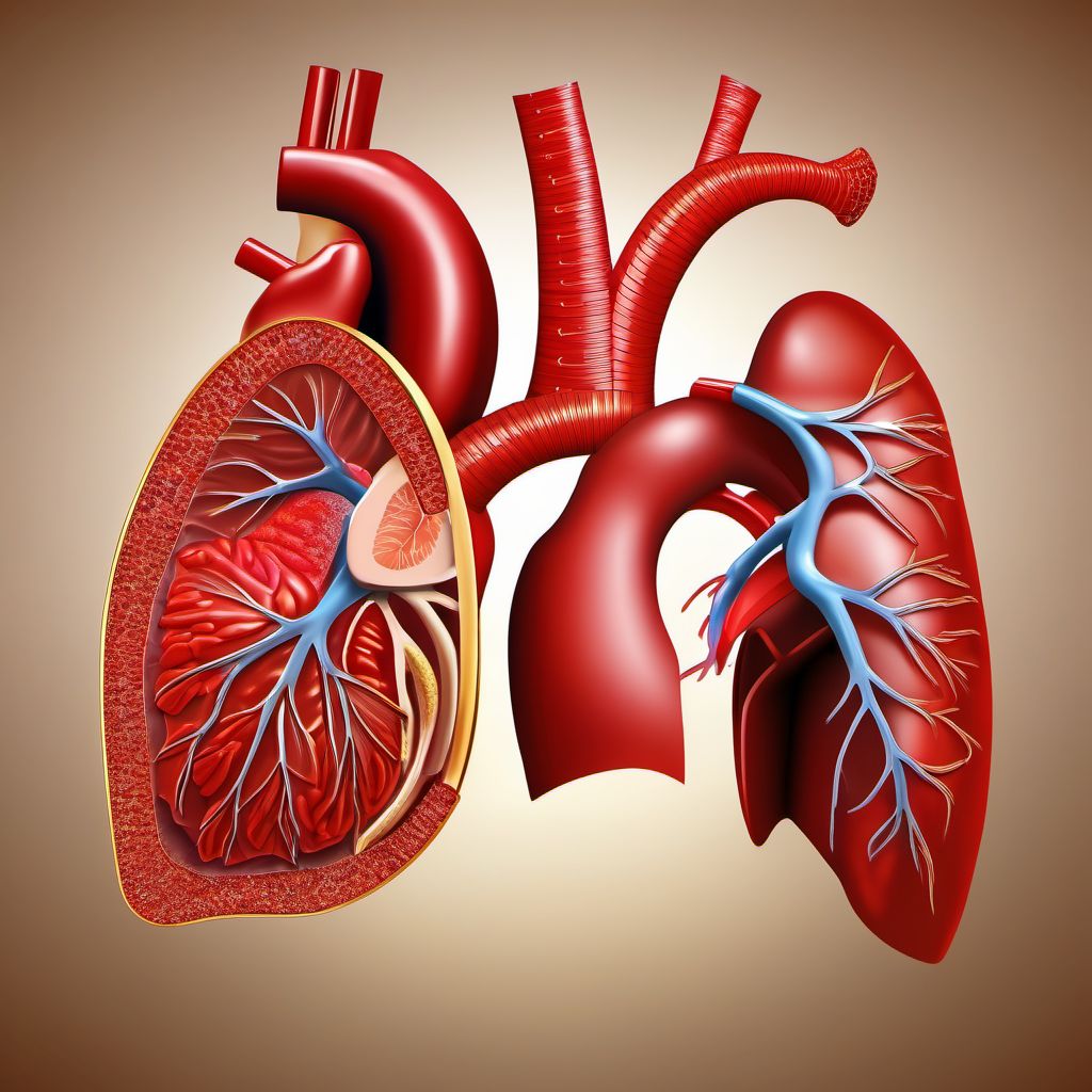 Atherosclerosis of nonautologous biological coronary artery bypass graft(s) with angina pectoris digital illustration