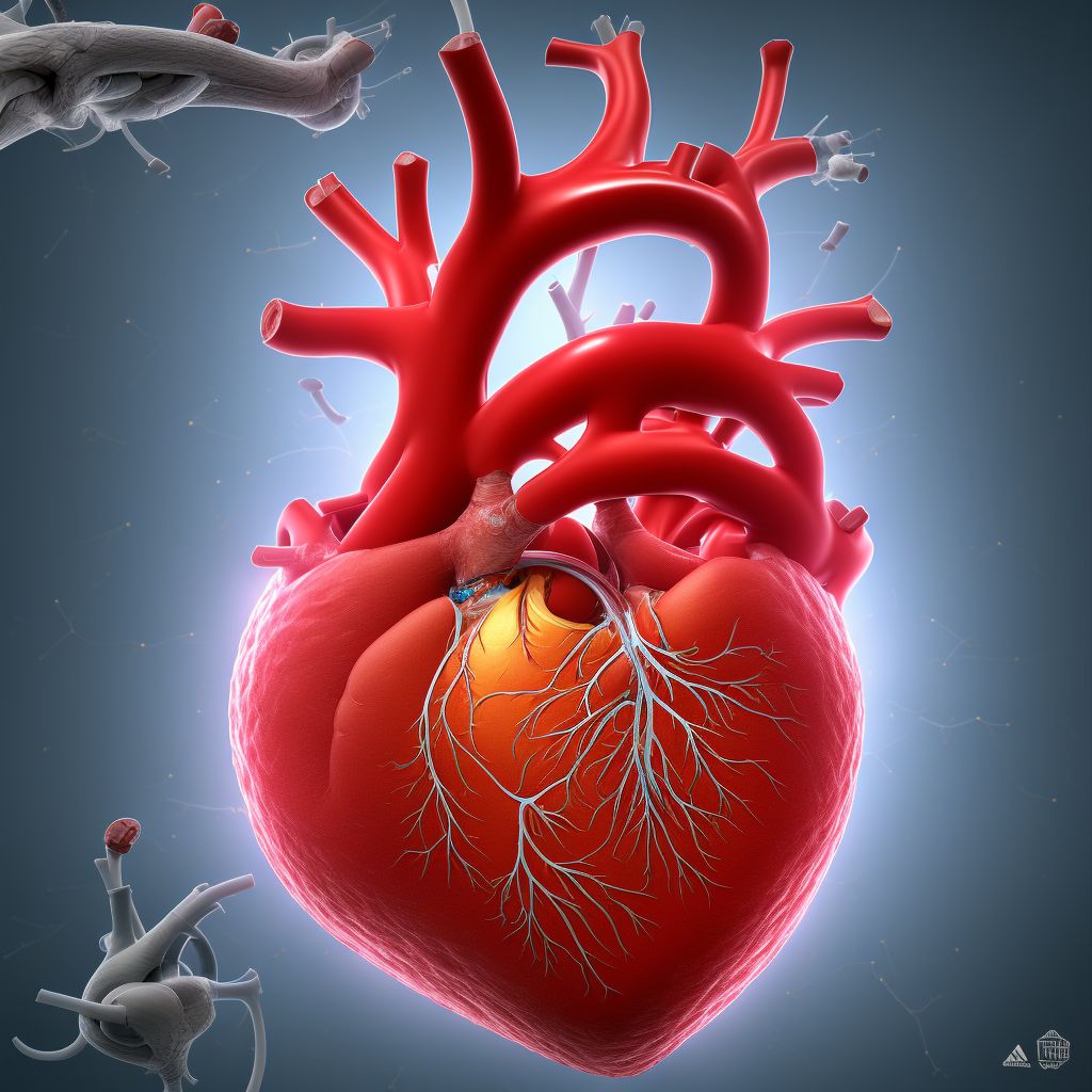 Atherosclerosis of bypass graft of coronary artery of transplanted heart with angina pectoris digital illustration