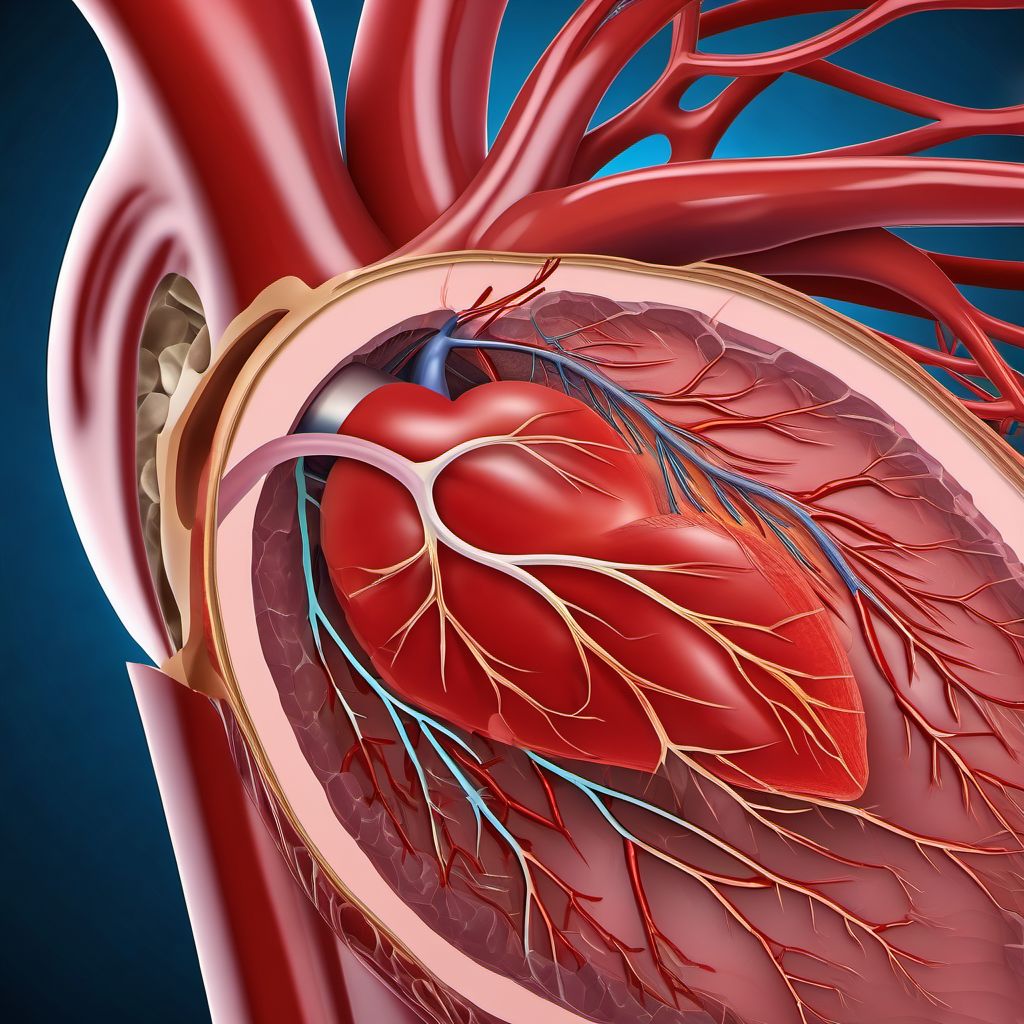 Atherosclerosis of other coronary artery bypass graft(s) with angina pectoris digital illustration