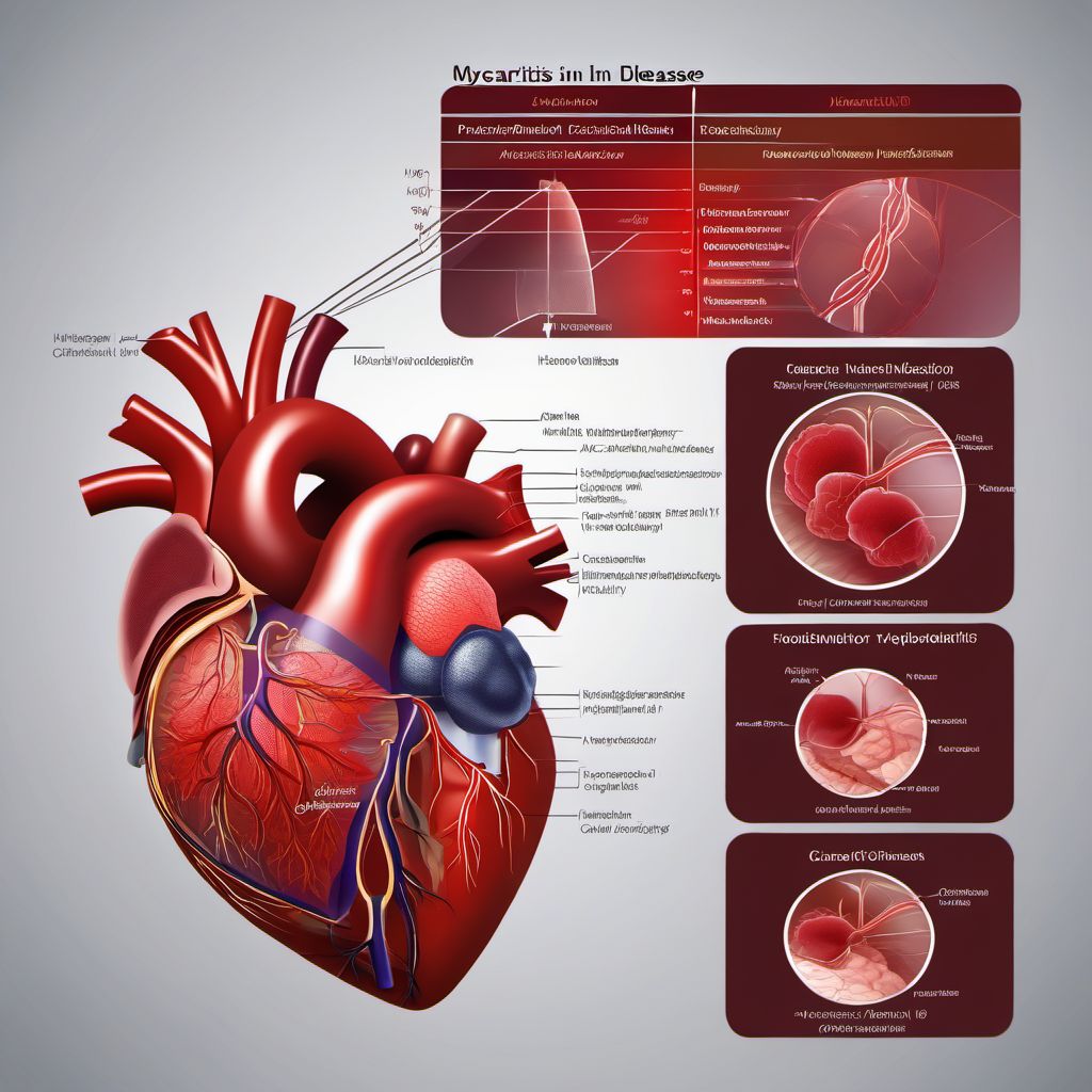 Myocarditis in diseases classified elsewhere digital illustration