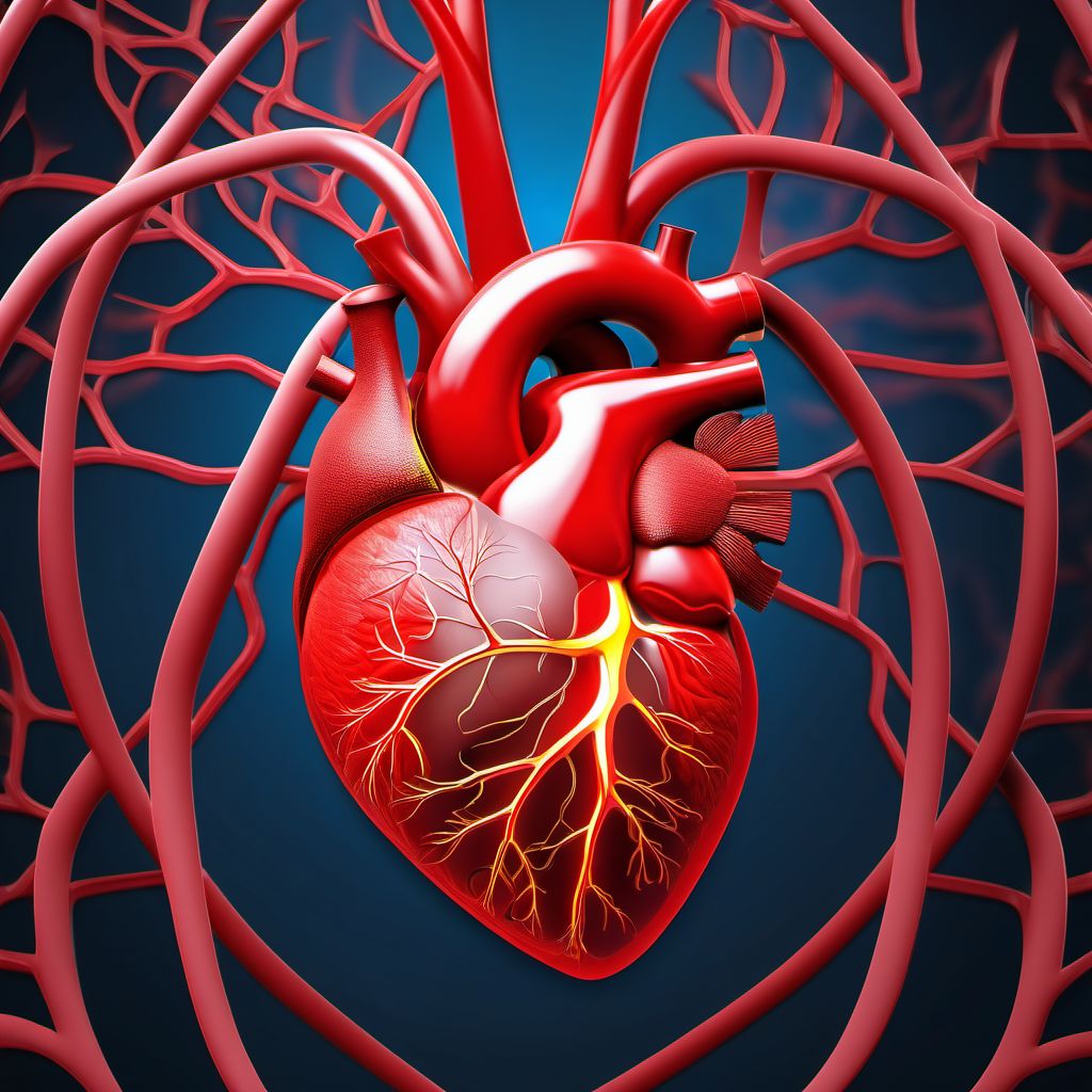 Diastolic (congestive) heart failure digital illustration