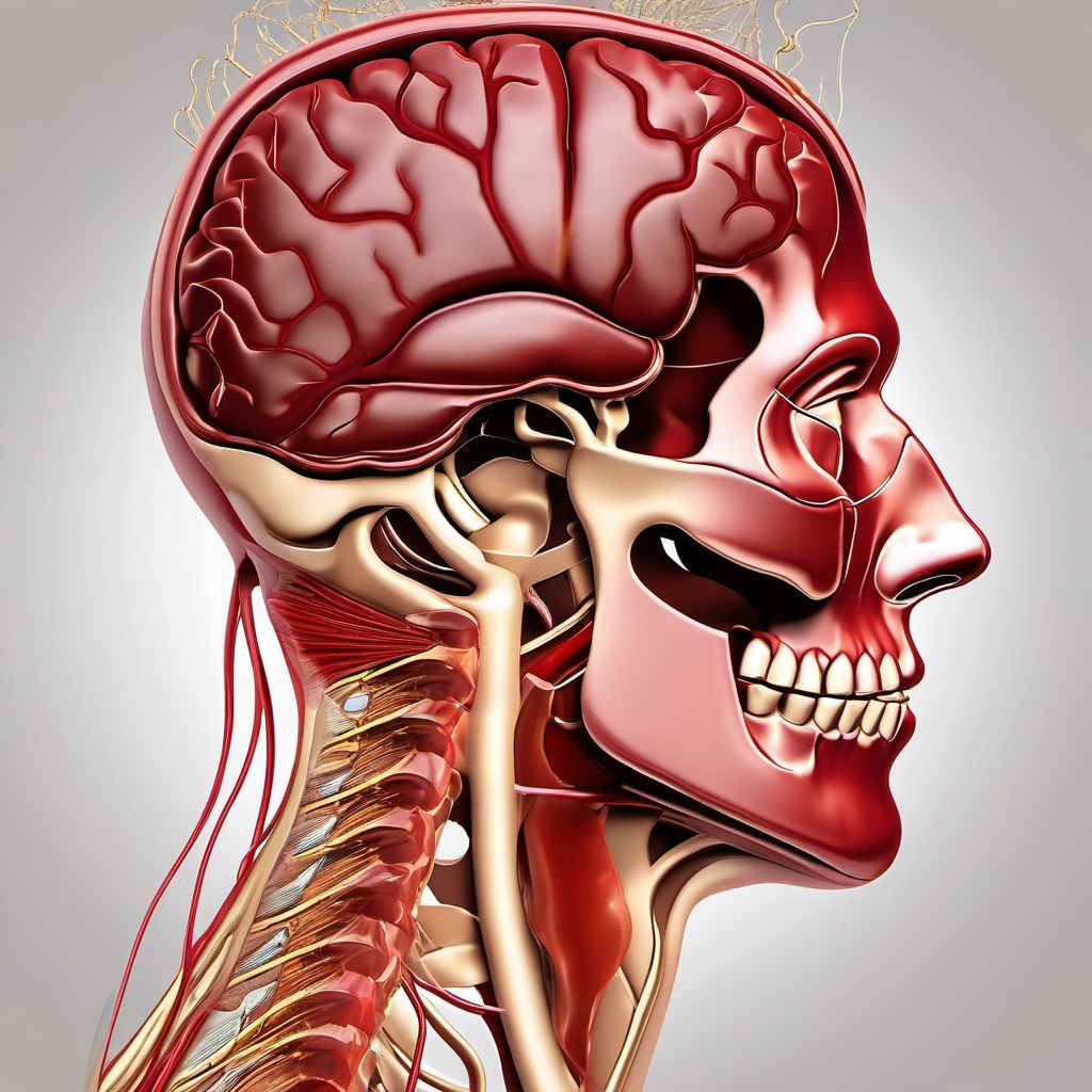 Nontraumatic subarachnoid hemorrhage from posterior communicating artery digital illustration