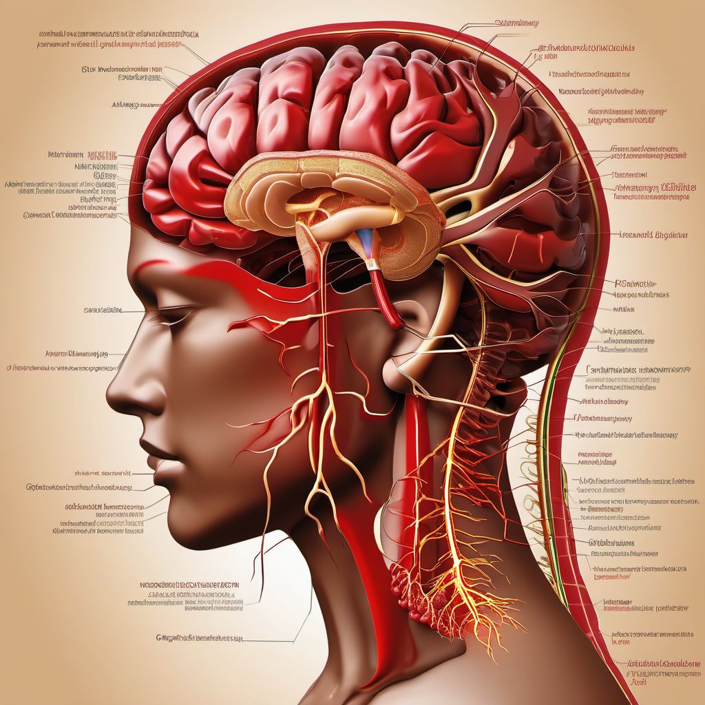 Nontraumatic subarachnoid hemorrhage, unspecified digital illustration