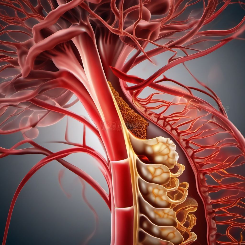 Cerebral infarction due to thrombosis of vertebral artery digital illustration