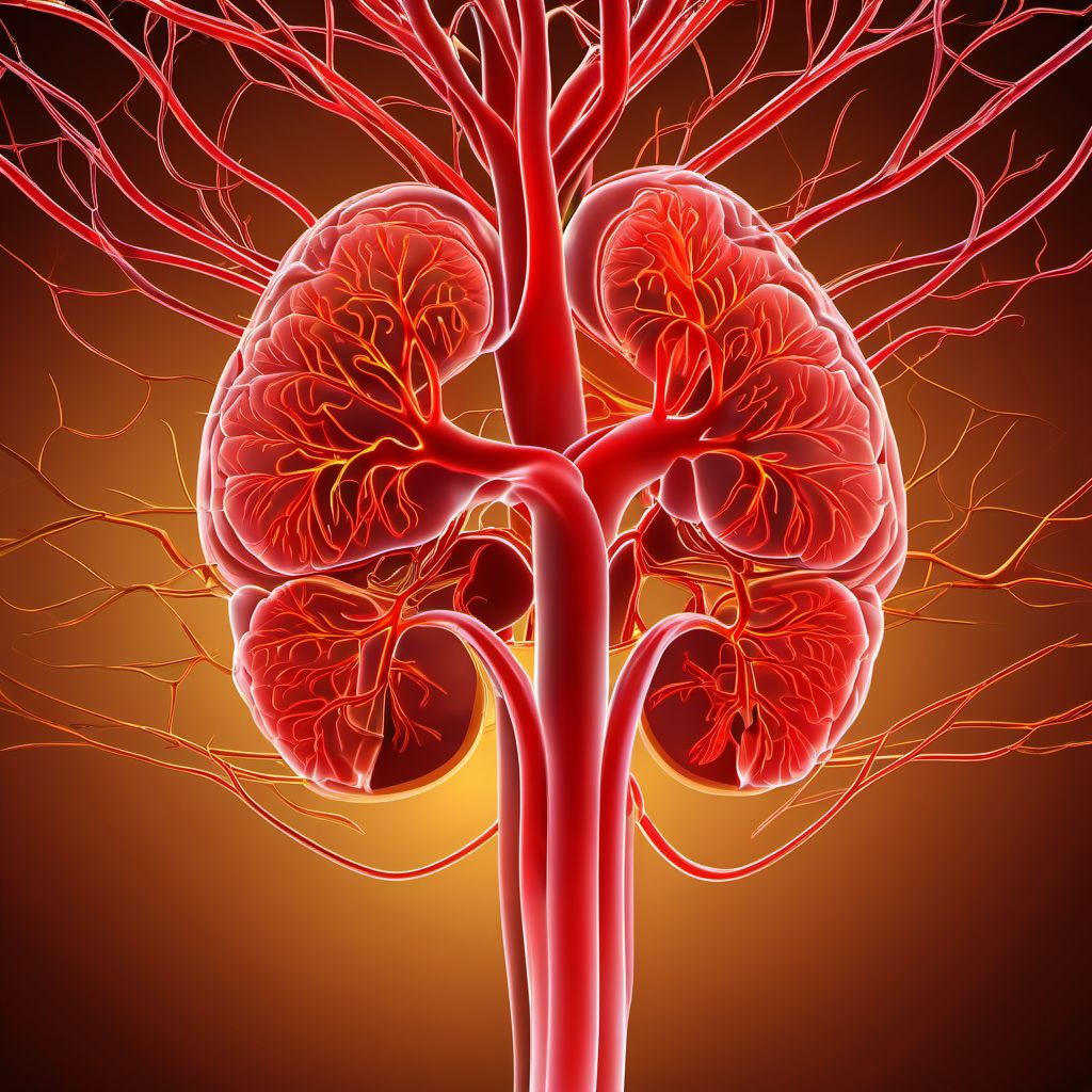 Cerebral infarction due to embolism of precerebral arteries digital illustration