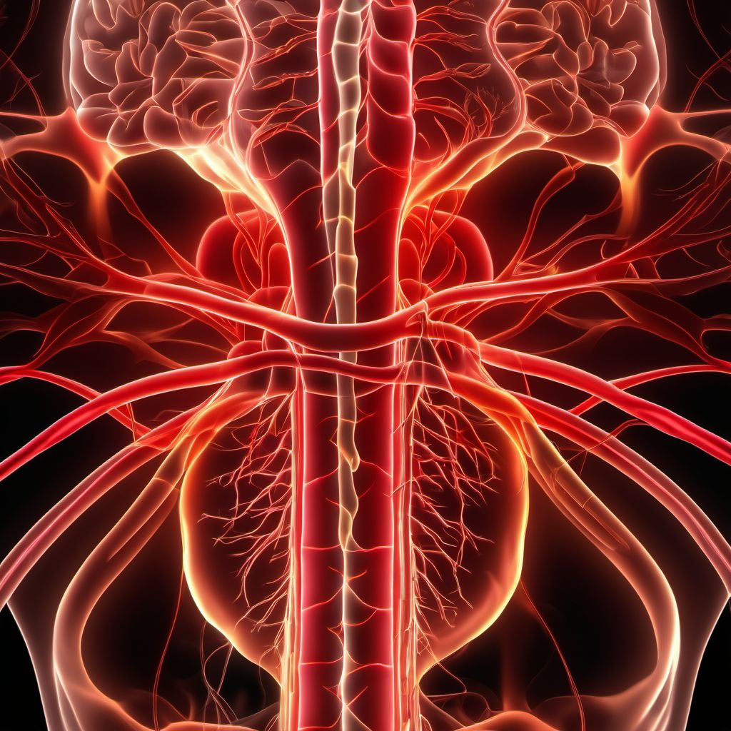 Cerebral infarction due to unspecified occlusion or stenosis of carotid arteries digital illustration