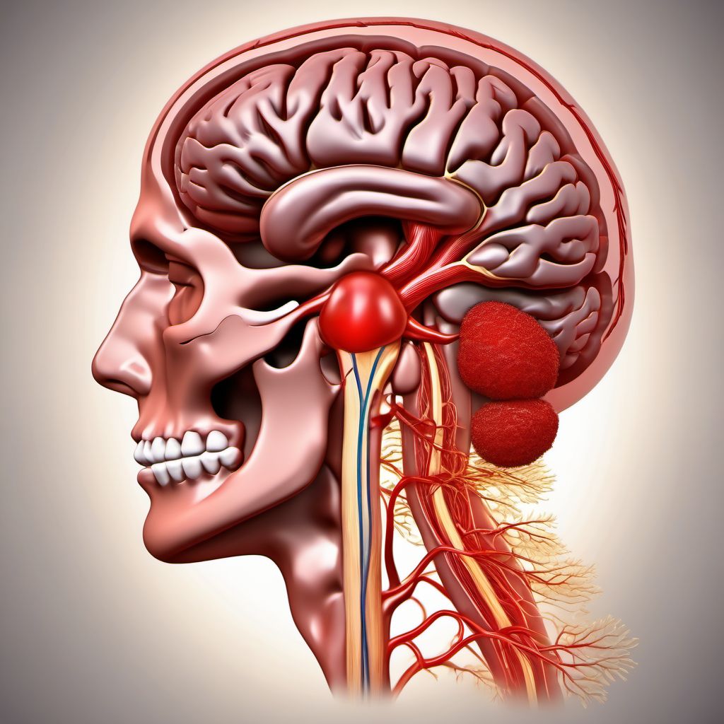 Cerebral infarction due to thrombosis of middle cerebral artery digital illustration