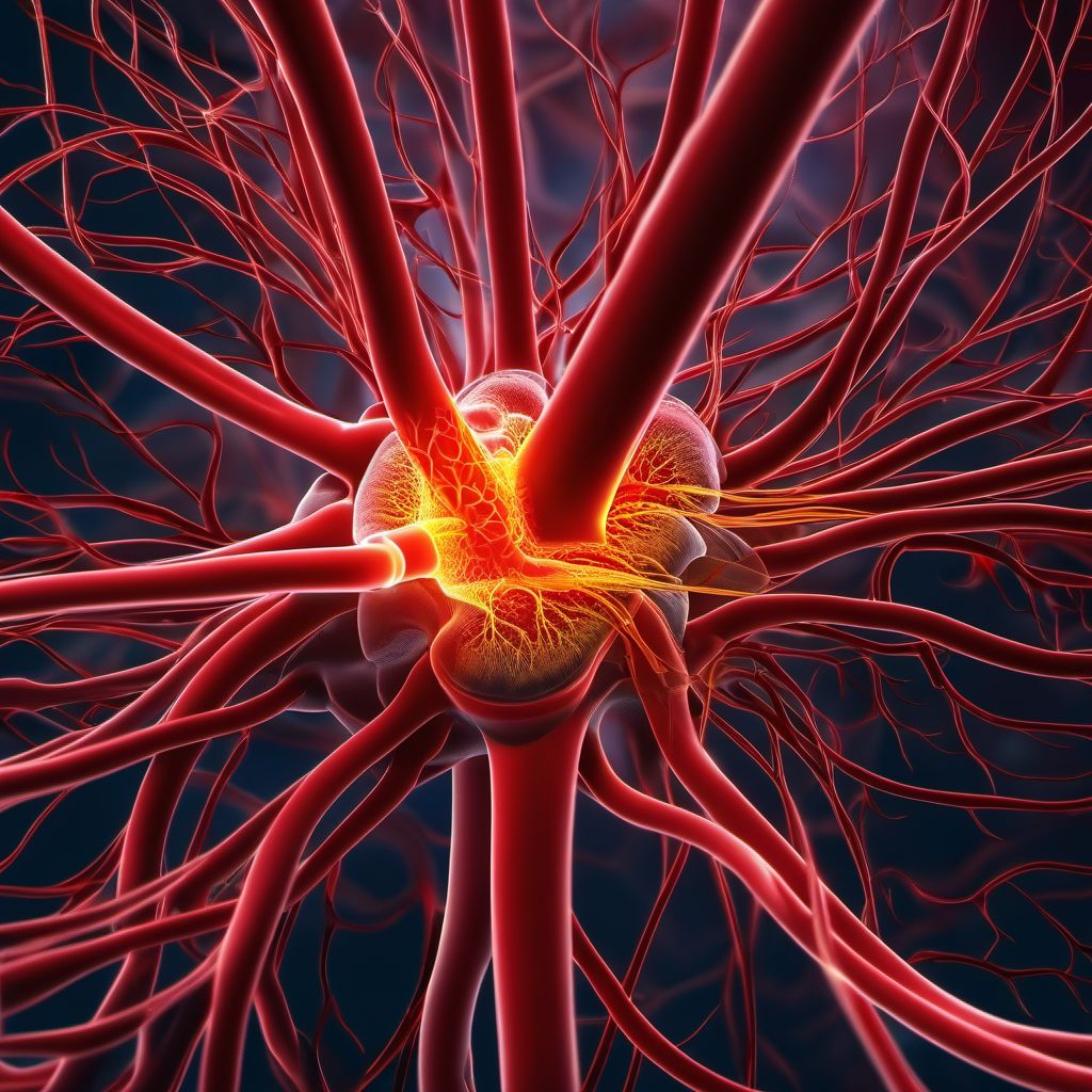 Cerebral infarction due to embolism of posterior cerebral artery digital illustration