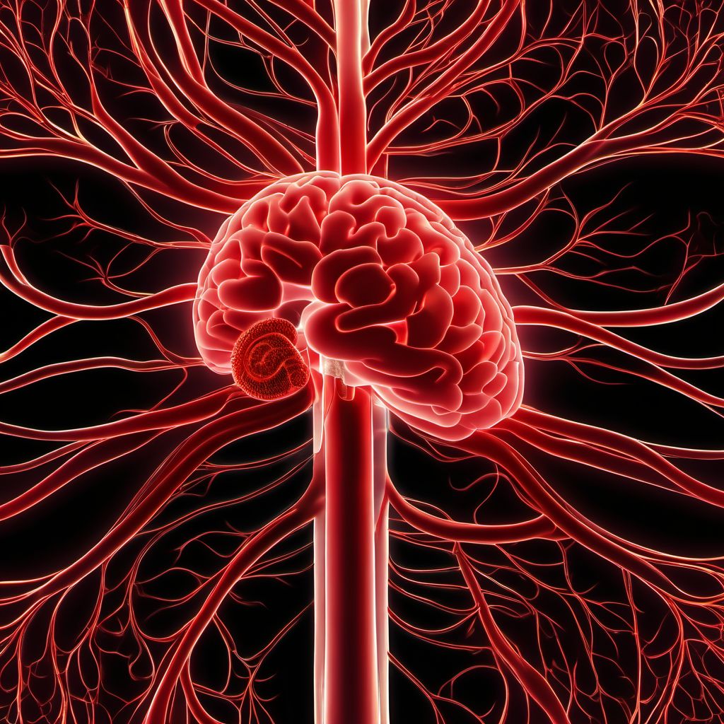 Cerebral infarction due to unspecified occlusion or stenosis of anterior cerebral artery digital illustration