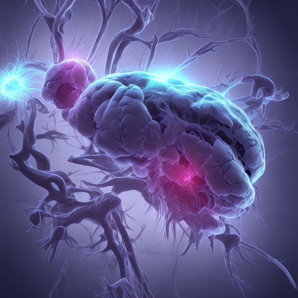 Occlusion and stenosis of posterior cerebral artery digital illustration