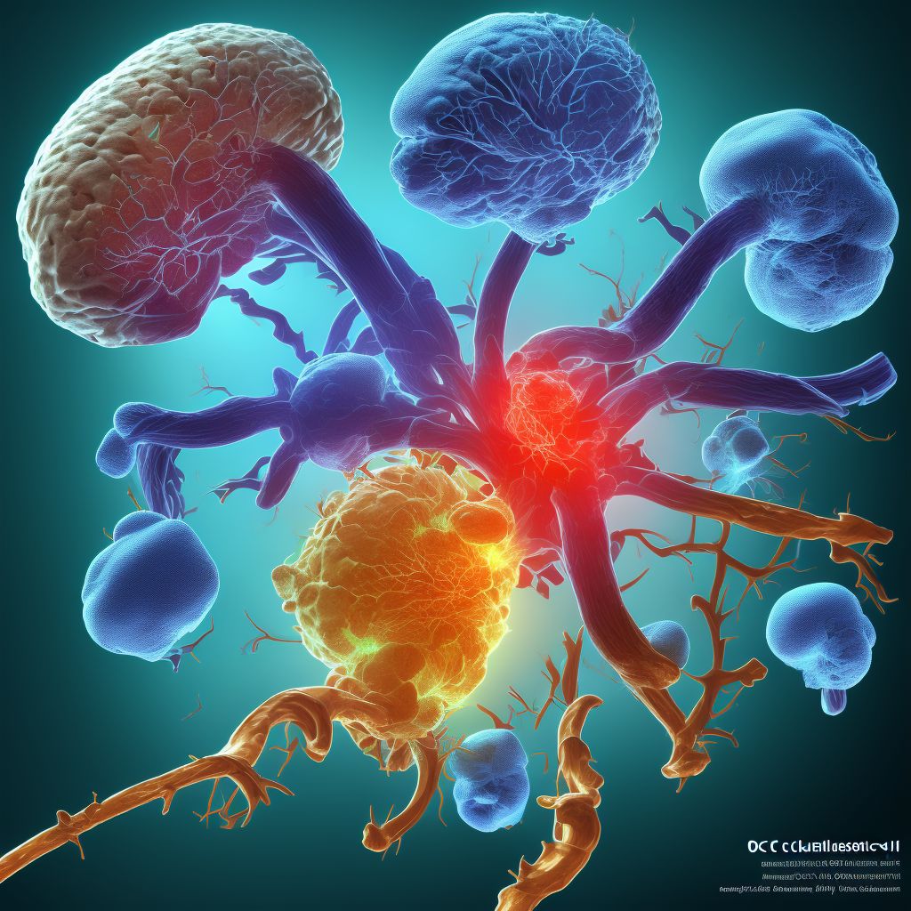 Occlusion and stenosis of unspecified cerebral artery digital illustration