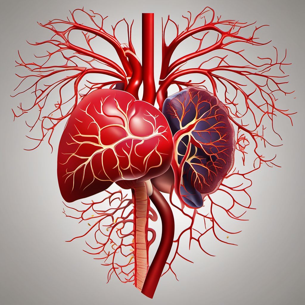 Cerebral vasospasm and vasoconstriction digital illustration