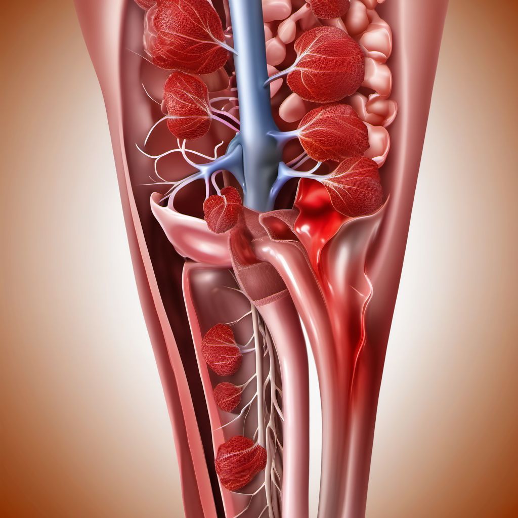 Monoplegia of lower limb following nontraumatic subarachnoid hemorrhage digital illustration