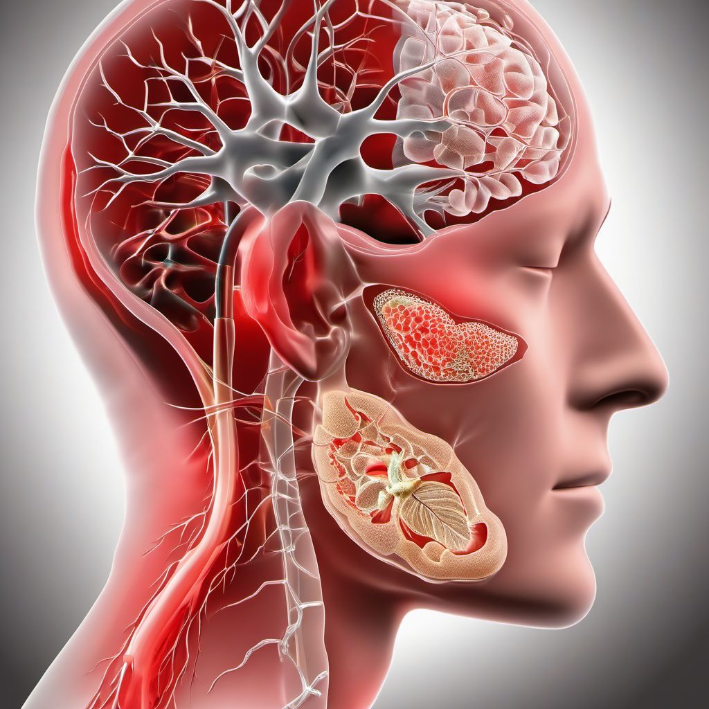 Hemiplegia and hemiparesis following nontraumatic subarachnoid hemorrhage digital illustration