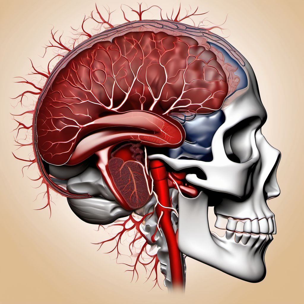 Sequelae of nontraumatic intracerebral hemorrhage digital illustration