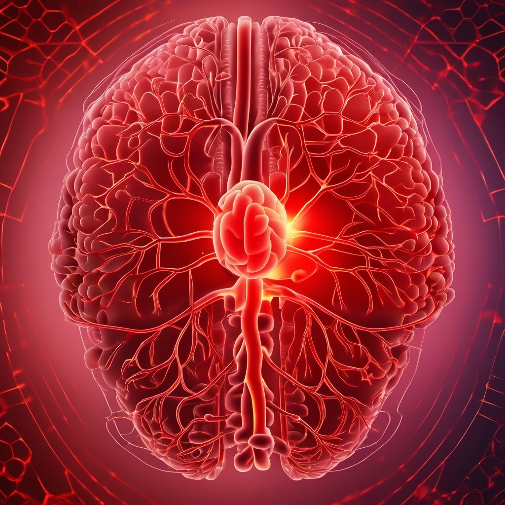 Cognitive deficits following nontraumatic intracerebral hemorrhage digital illustration