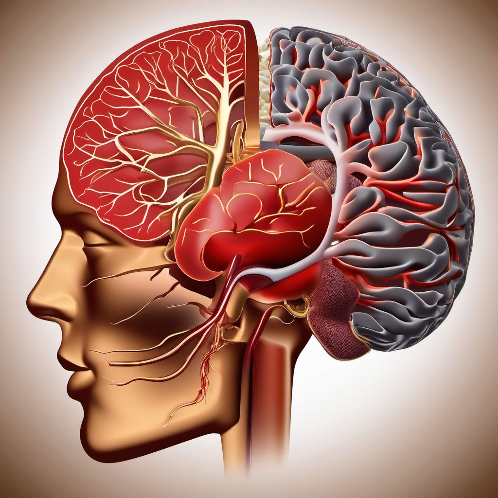 Speech and language deficits following nontraumatic intracerebral hemorrhage digital illustration