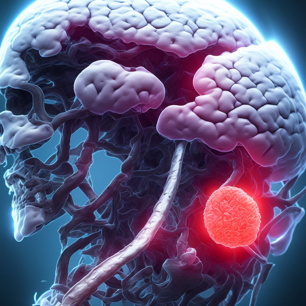 Monoplegia of lower limb following nontraumatic intracerebral hemorrhage digital illustration