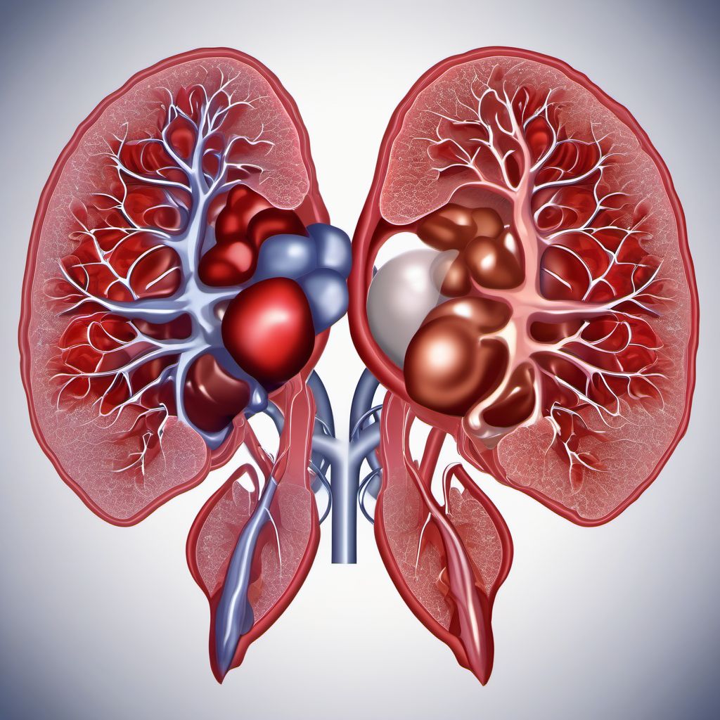 Sequelae of cerebral infarction digital illustration