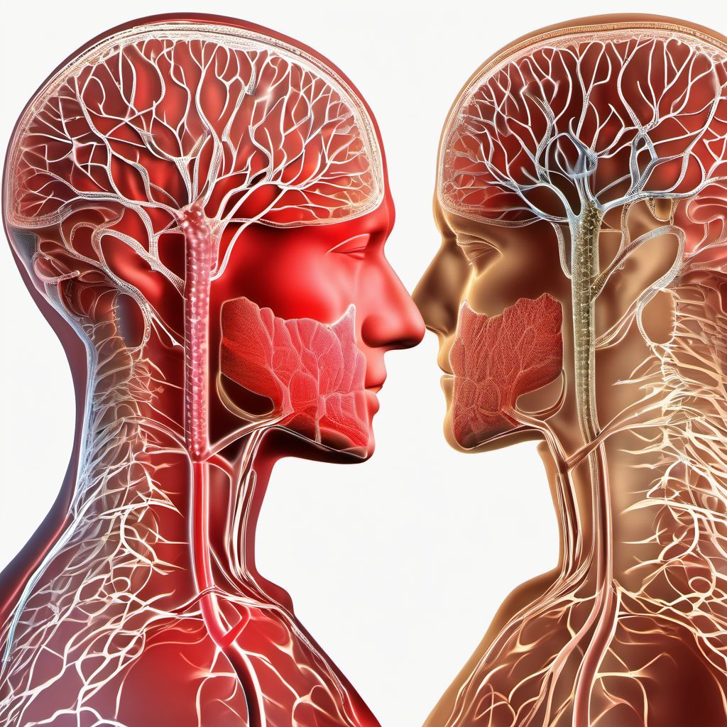 Hemiplegia and hemiparesis following cerebral infarction digital illustration