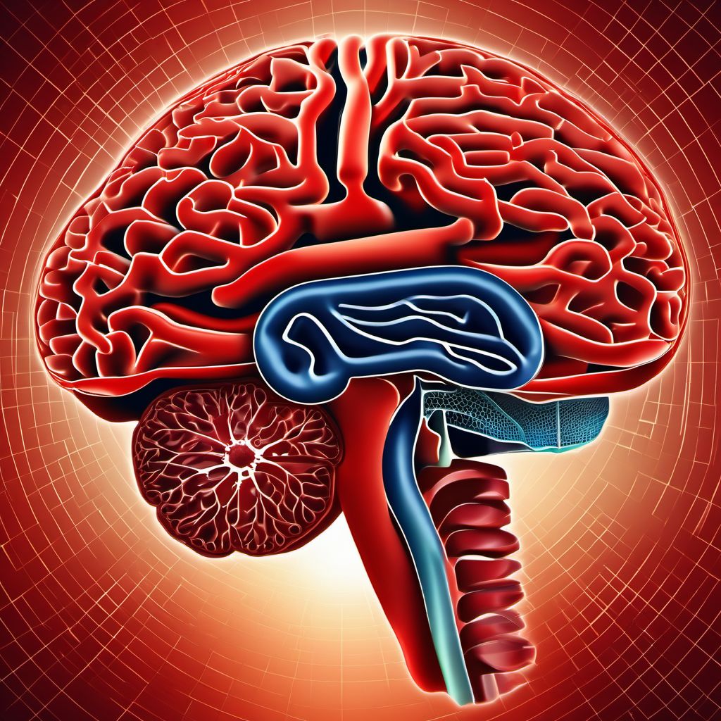 Speech and language deficits following other cerebrovascular disease digital illustration