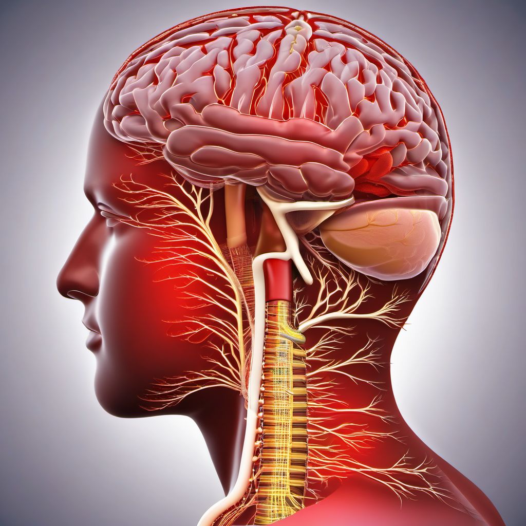 Hemiplegia and hemiparesis following other cerebrovascular disease digital illustration